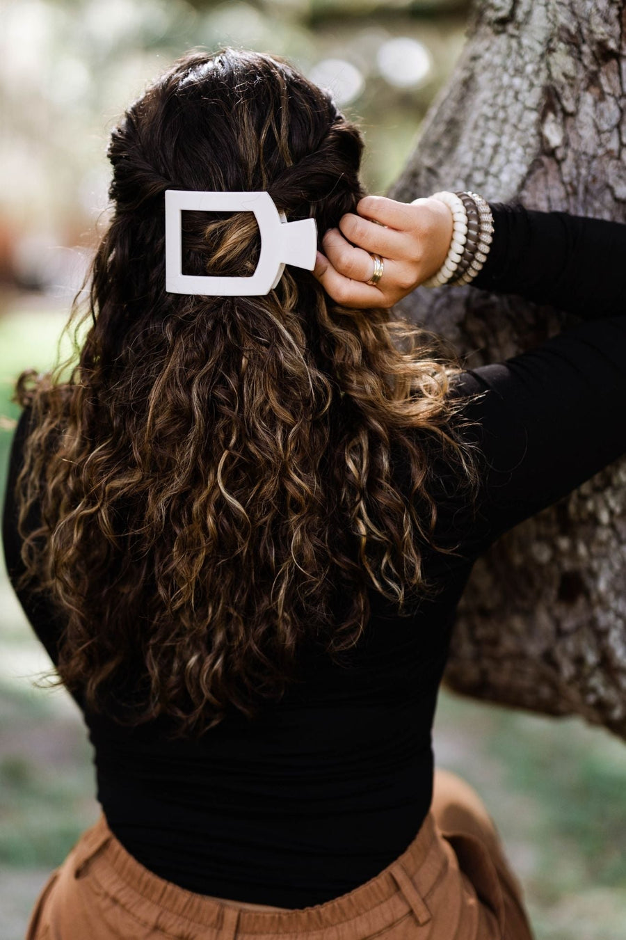 Toasted Small Flat Square Hair Clip - Glamourous Grace