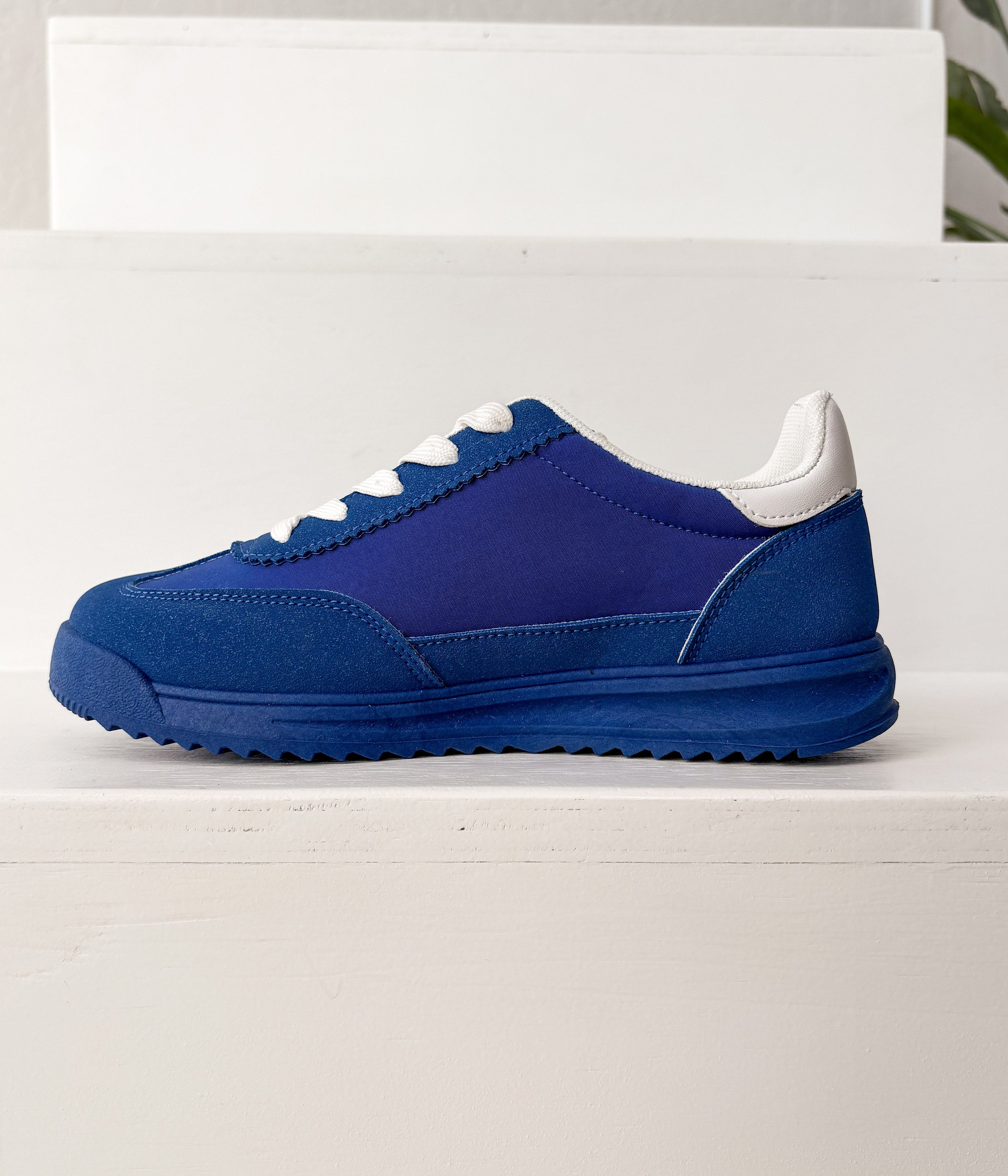 Tokyo Dual Stripe Sneakers in Blue - Glamourous Grace