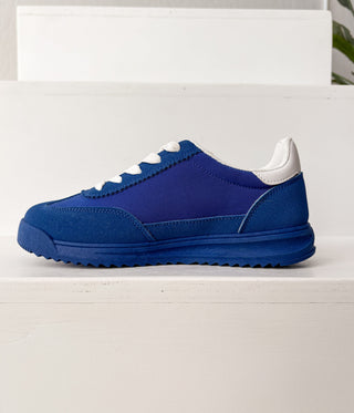 Tokyo Dual Stripe Sneakers in Blue - Glamourous Grace