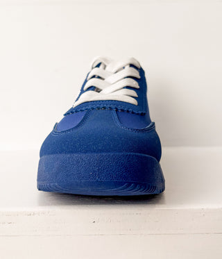 Tokyo Dual Stripe Sneakers in Blue - Glamourous Grace
