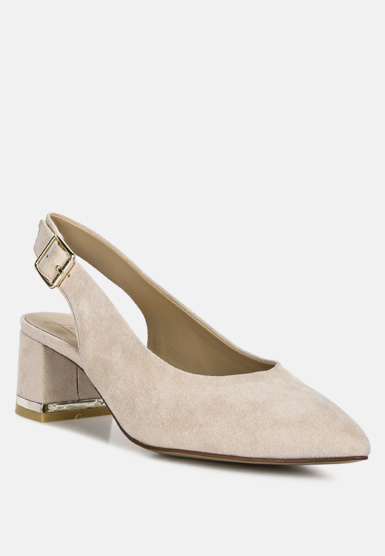 Top Job Micro Suede Slingback Sandals - Glamourous Grace