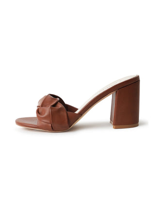 J.Adams Tori Chestnut sandals with gold accents, featuring open-toe design and ankle straps on a neutral background.