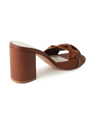 J.Adams Tori Chestnut sandals with gold accents, featuring open-toe design and ankle straps, displayed on a neutral background.