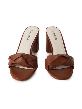 J.Adams Tori Chestnut sandals with gold accents, featuring open-toe design and ankle strap, on a neutral background.