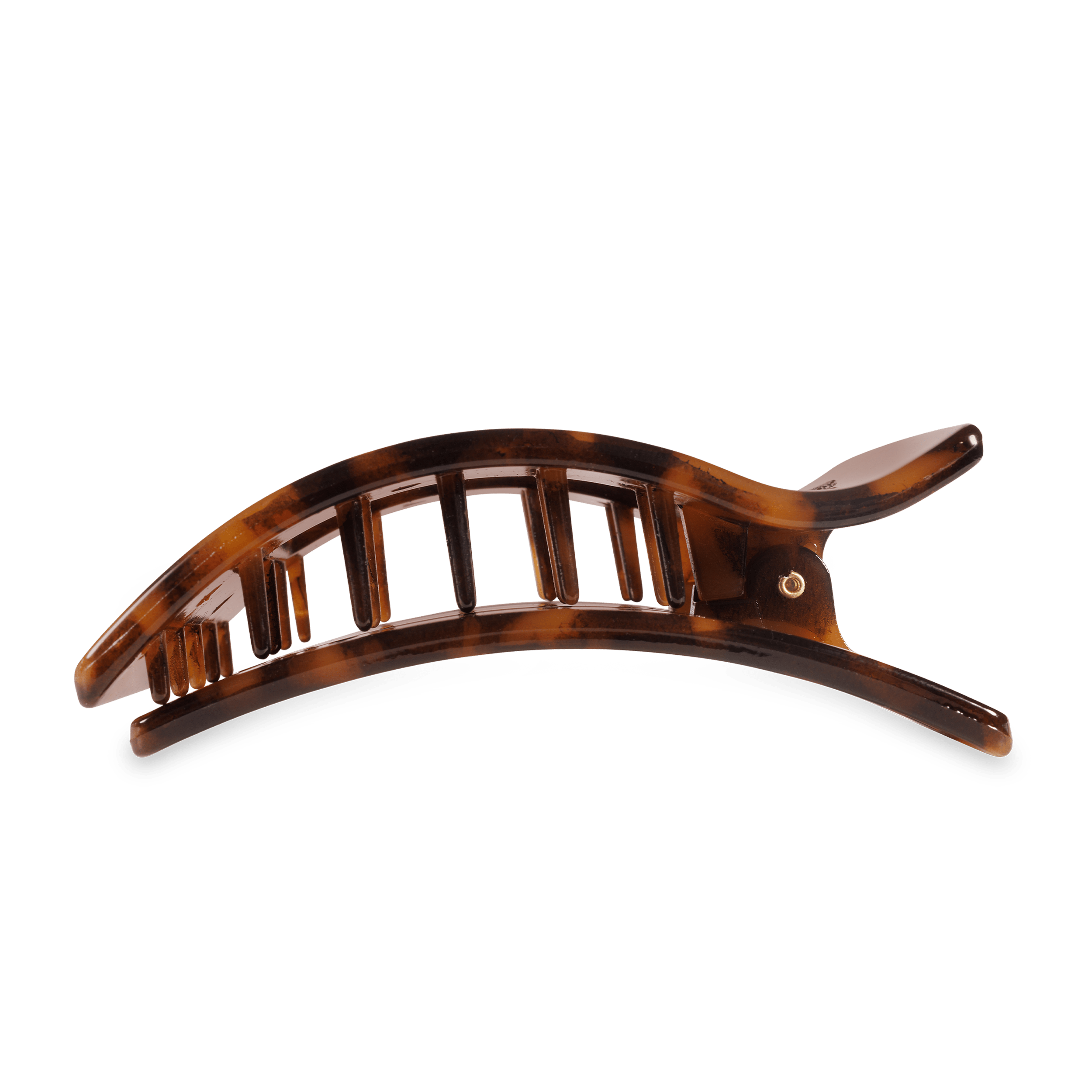 Tortoise Large Flat Rectangle Hair Clip - Glamourous Grace