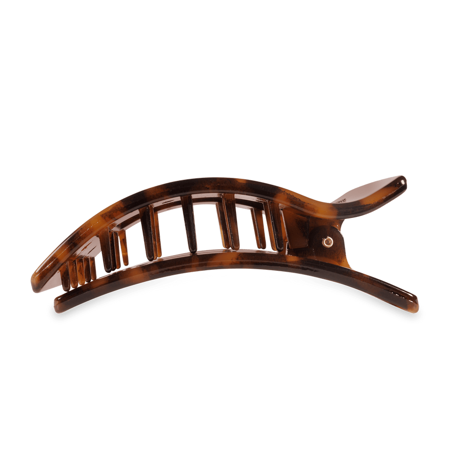 Tortoise Large Flat Rectangle Hair Clip - Glamourous Grace