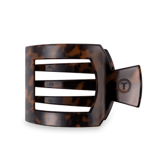 Tortoise Large Flat Square Hair Clip - Glamourous Grace