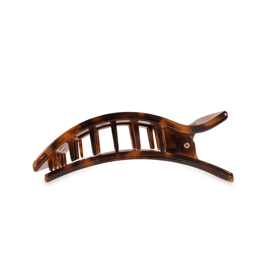 Tortoise Medium Flat Rectangle Hair Clip - Glamourous Grace