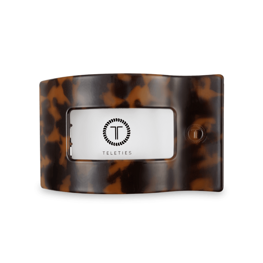 Tortoise Medium Flat Rectangle Hair Clip - Glamourous Grace
