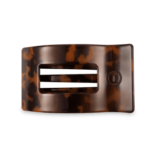 Tortoise Medium Flat Rectangle Hair Clip - Glamourous Grace