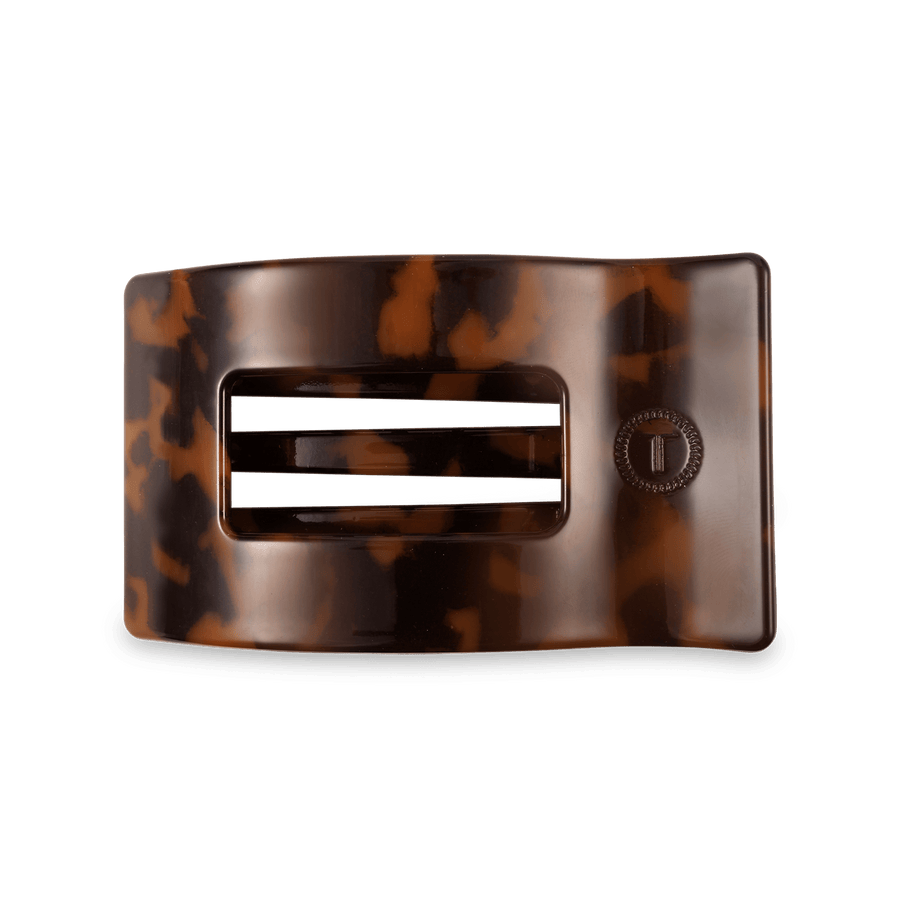 Tortoise Medium Flat Rectangle Hair Clip - Glamourous Grace