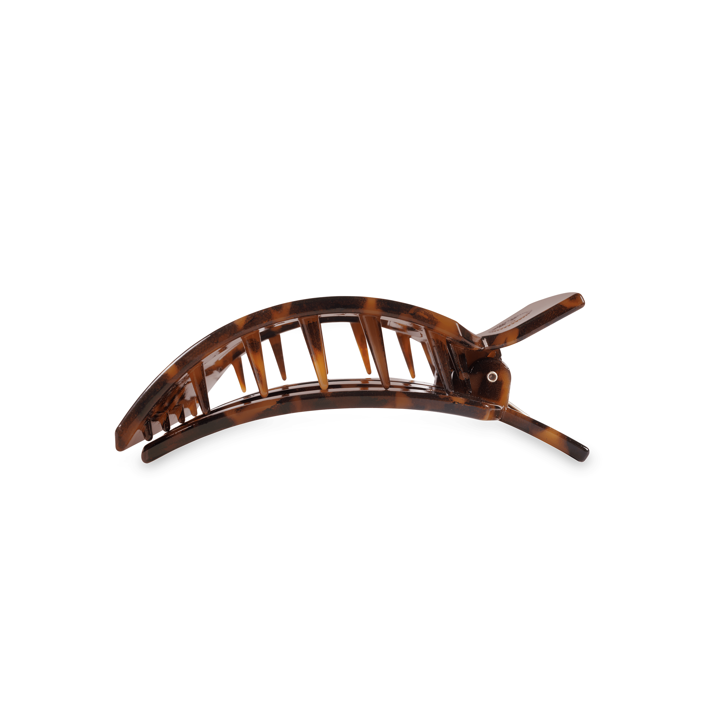 Tortoise Medium Flat Square Hair Clip - Glamourous Grace