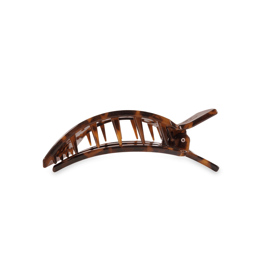Tortoise Medium Flat Square Hair Clip - Glamourous Grace