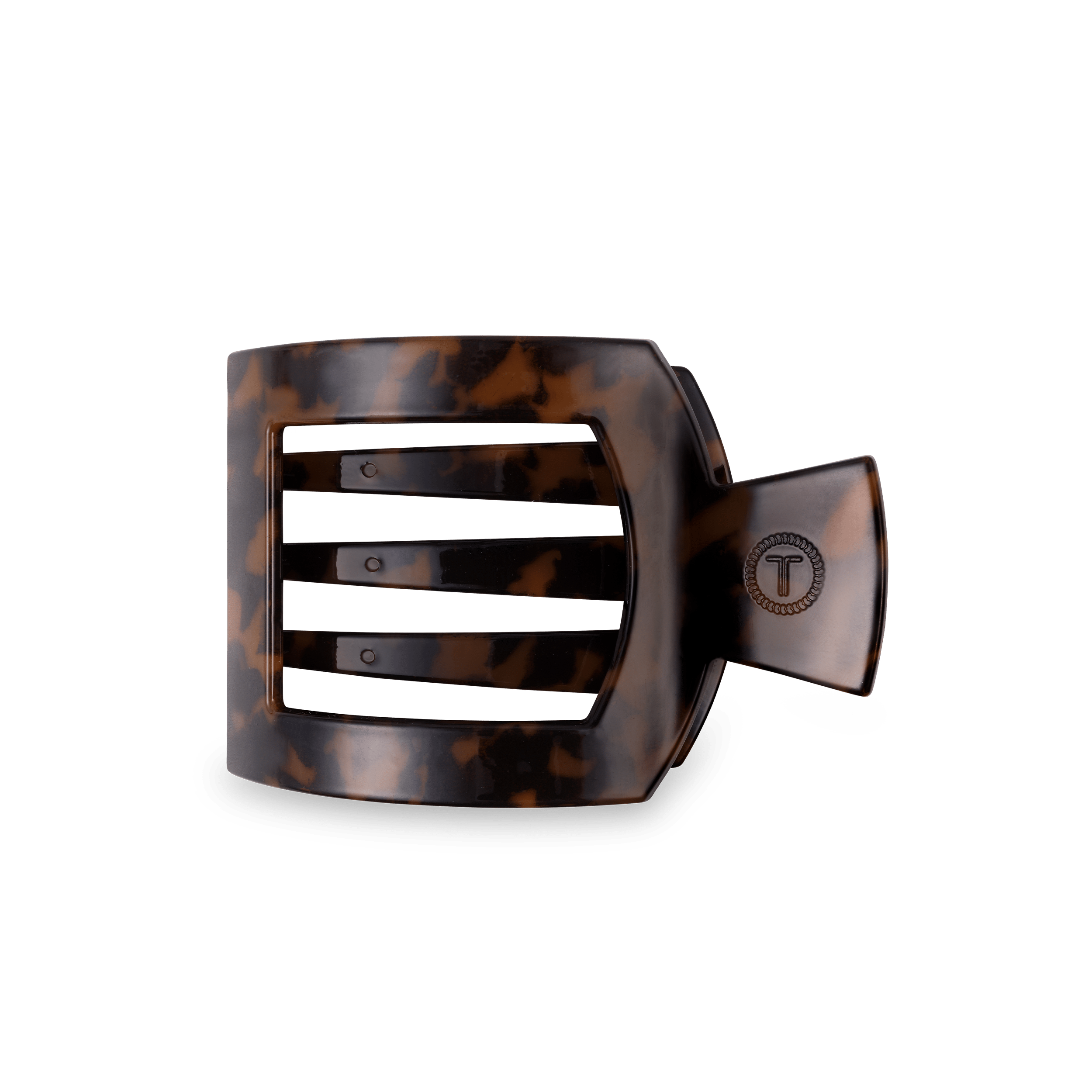 Tortoise Medium Flat Square Hair Clip - Glamourous Grace