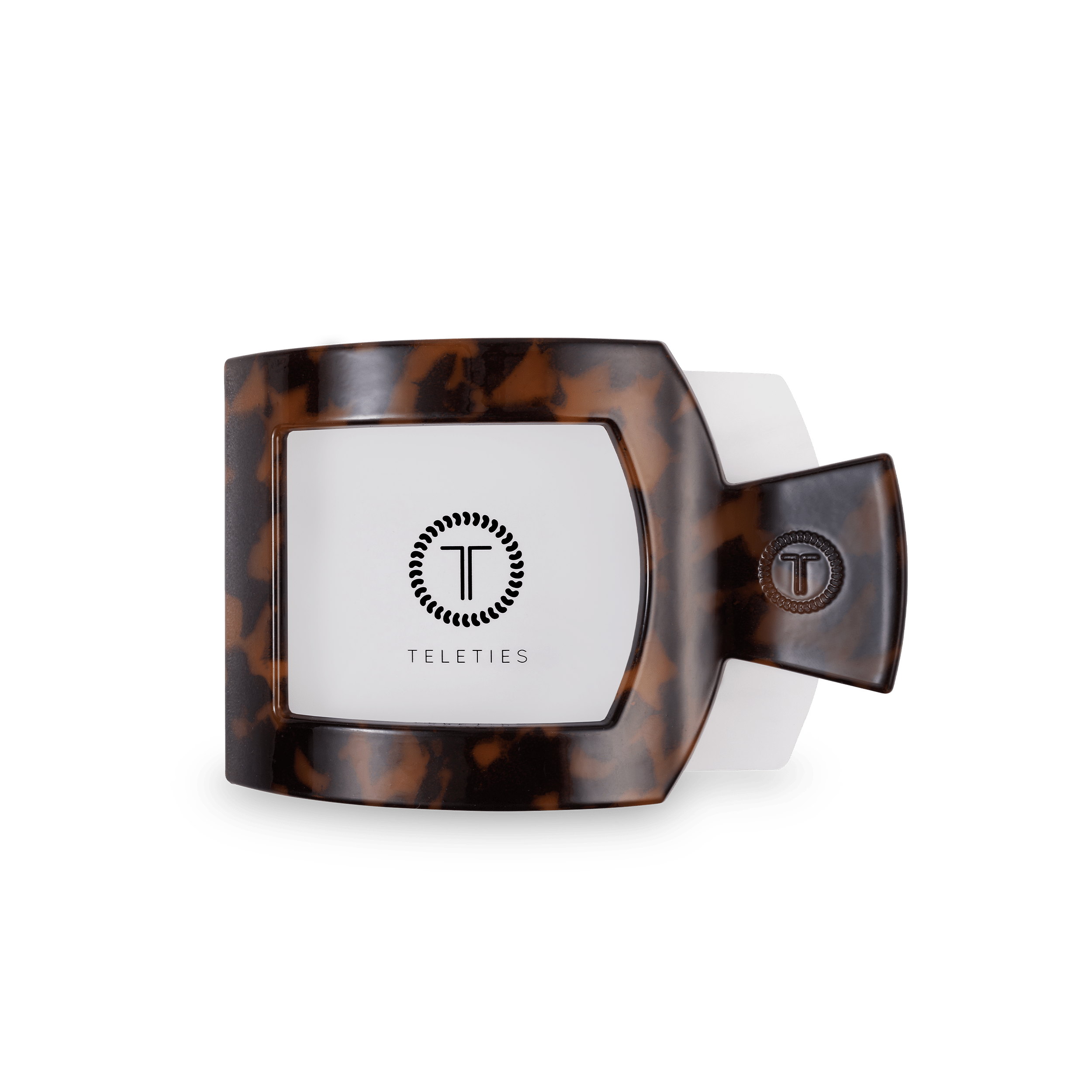 Tortoise Medium Flat Square Hair Clip - Glamourous Grace