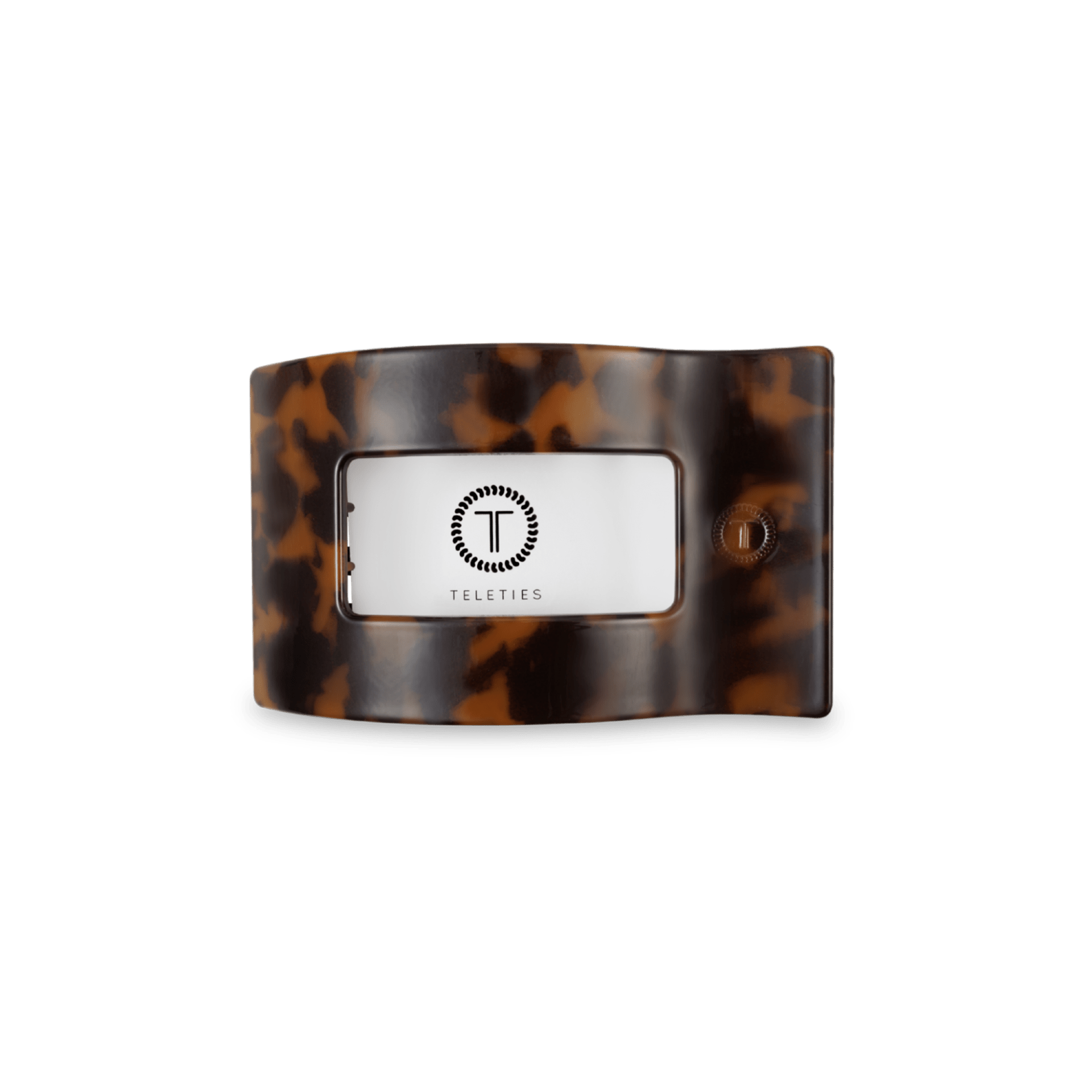 Tortoise Small Flat Rectangle Hair Clip - Glamourous Grace