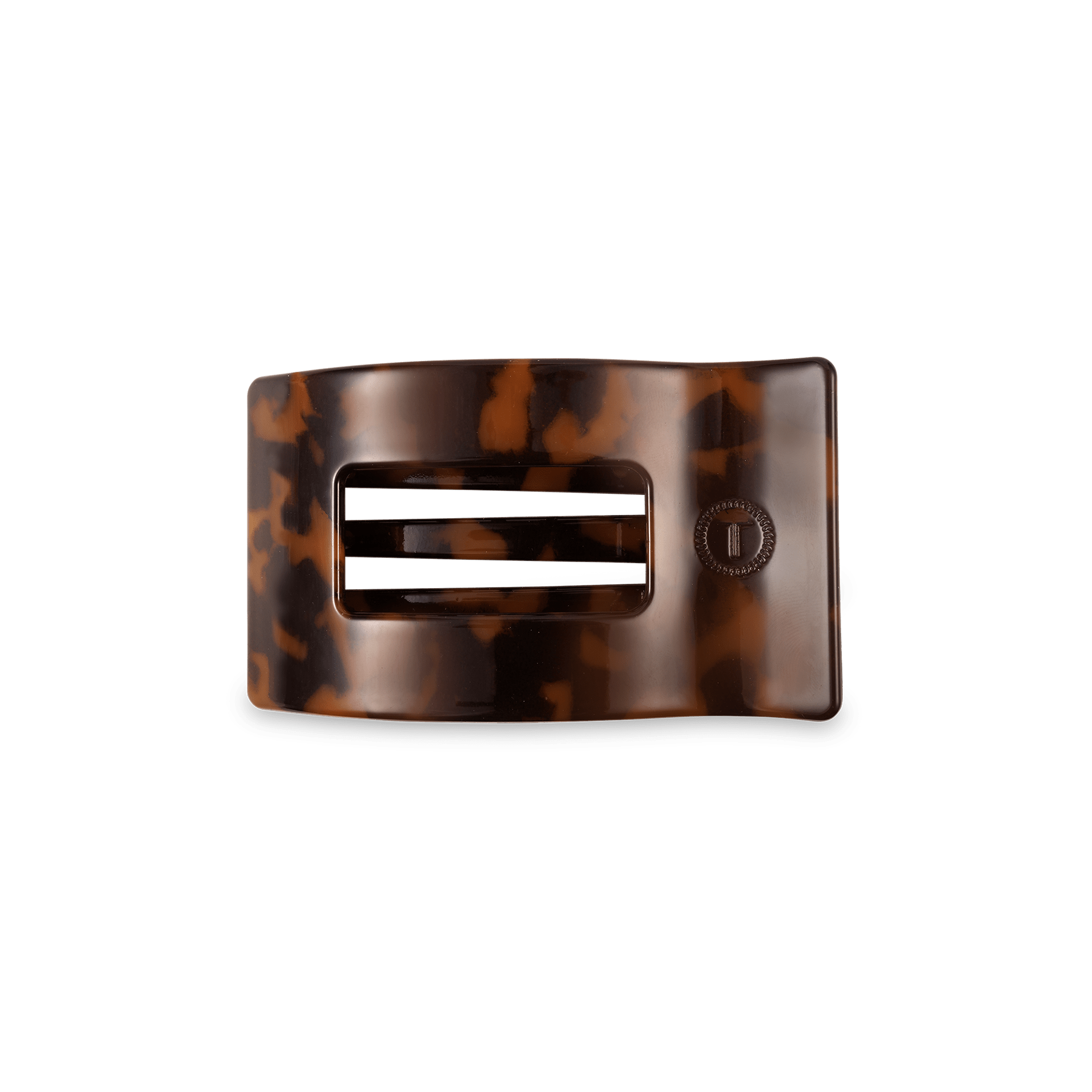Tortoise Small Flat Rectangle Hair Clip - Glamourous Grace