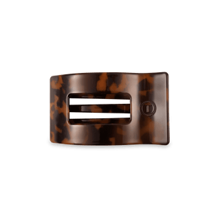Tortoise Small Flat Rectangle Hair Clip - Glamourous Grace