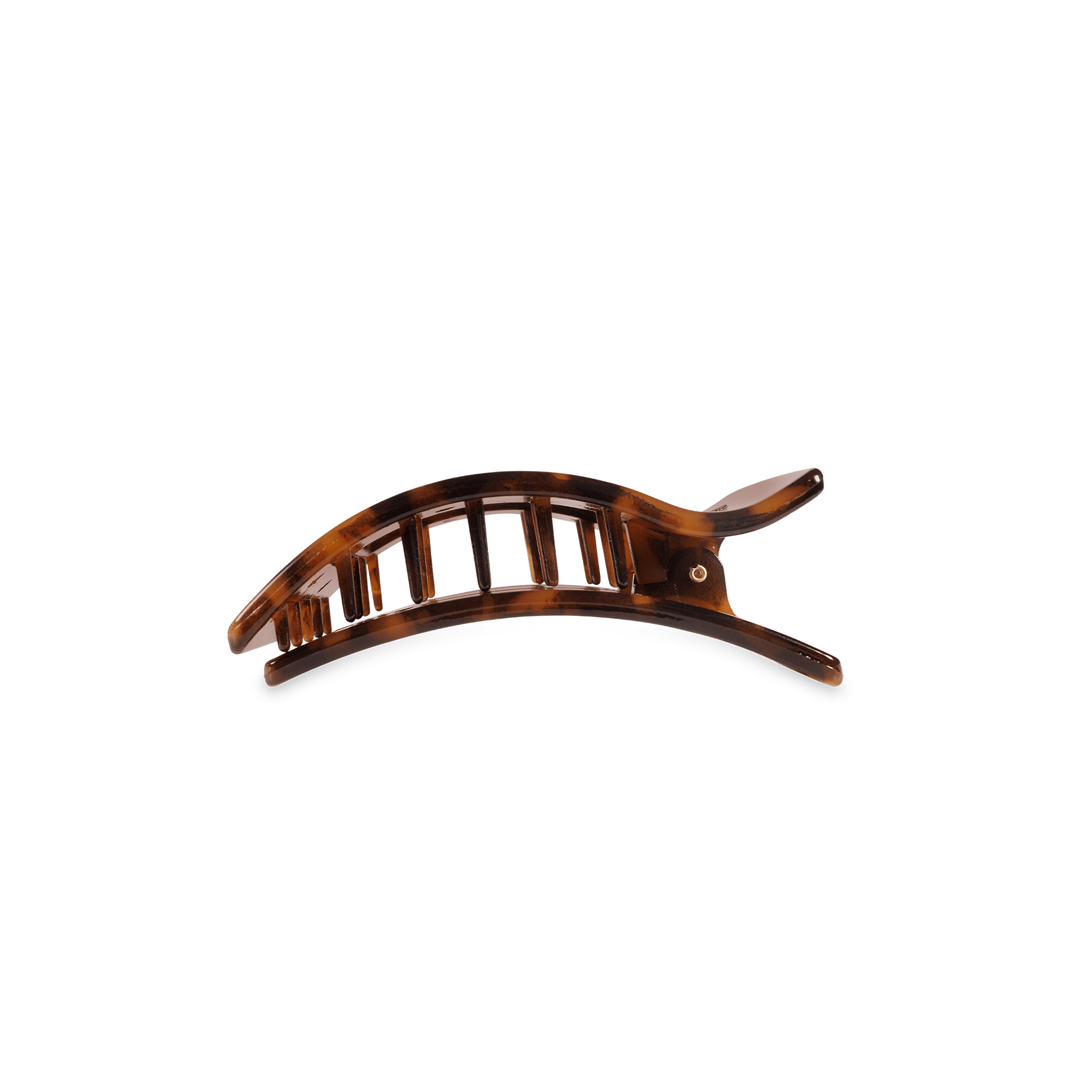 Tortoise Small Flat Rectangle Hair Clip - Glamourous Grace