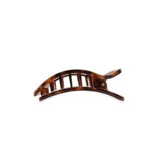 Tortoise Small Flat Rectangle Hair Clip - Glamourous Grace