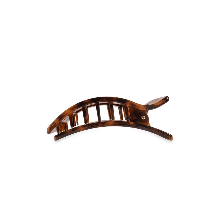 Tortoise Small Flat Rectangle Hair Clip - Glamourous Grace