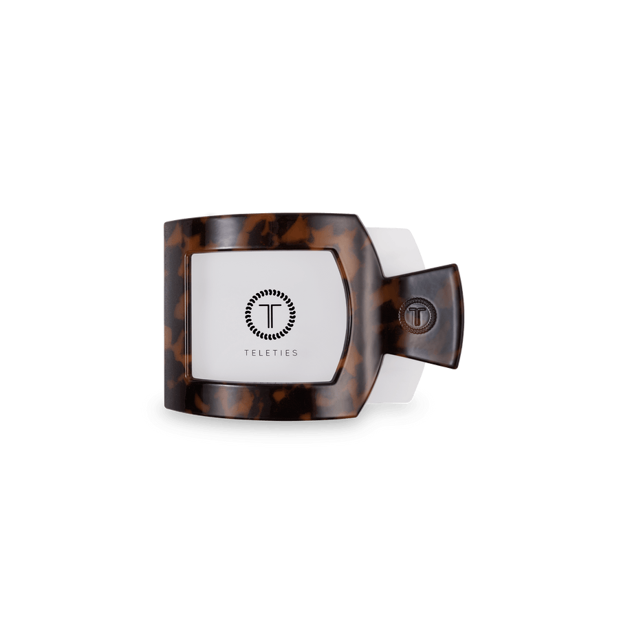 Tortoise Small Flat Square Hair Clip - Glamourous Grace