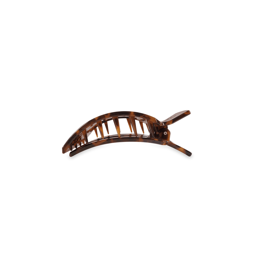 Tortoise Small Flat Square Hair Clip - Glamourous Grace