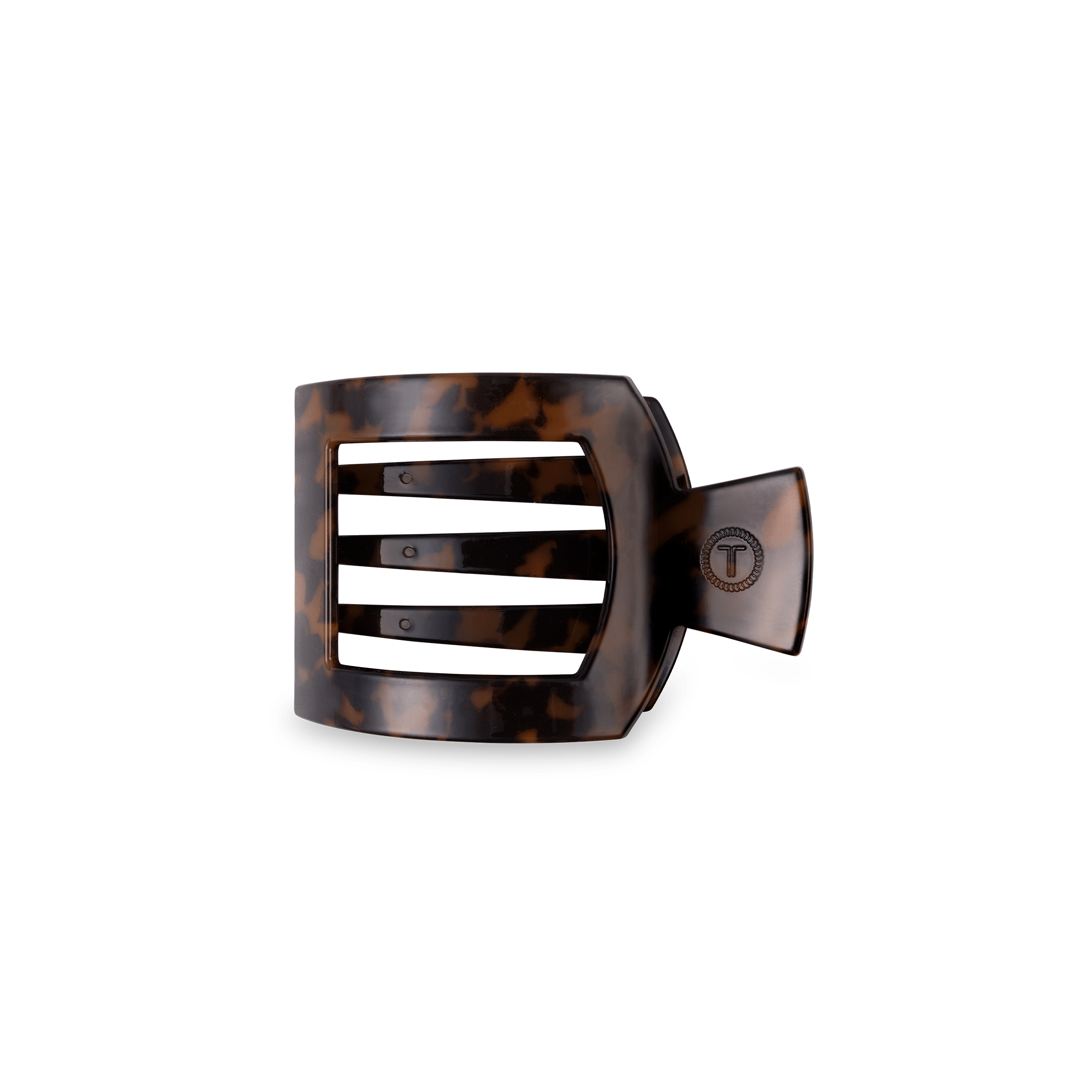 Tortoise Small Flat Square Hair Clip - Glamourous Grace