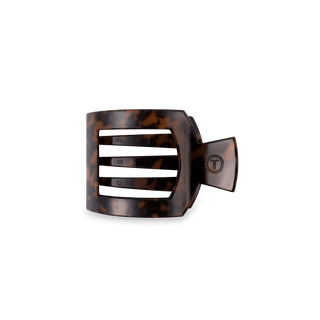 Tortoise Small Flat Square Hair Clip - Glamourous Grace