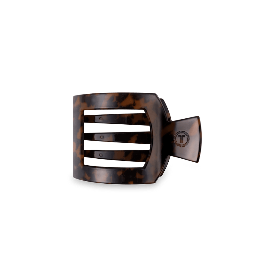 Tortoise Small Flat Square Hair Clip - Glamourous Grace