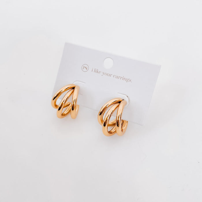 Trio Trinity Hoop Earrings - WATERPROOF - Glamourous Grace