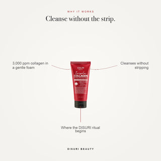 DISURI Triple Collagen Firming Foam - Korean Anti-Aging Cleanser with 3,000ppm Collagen Complex