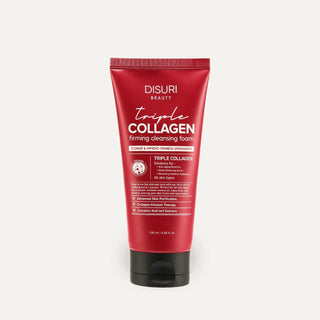 DISURI Triple Collagen Firming Foam - Korean Anti-Aging Cleanser with 3,000ppm Collagen Complex