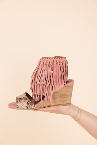 True Fringe Wedge in Blush - Glamourous Grace