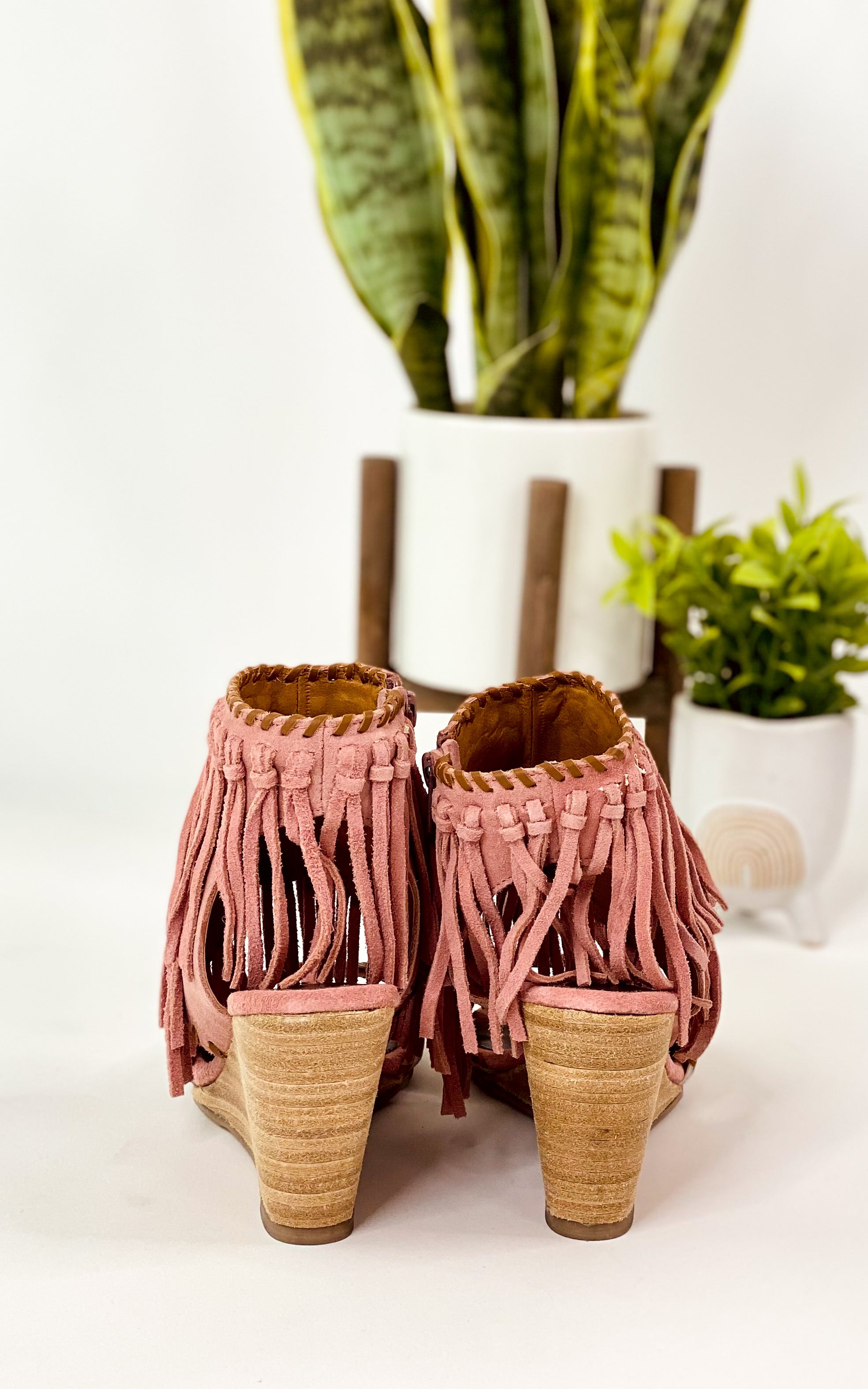 True Fringe Wedge in Blush - Glamourous Grace