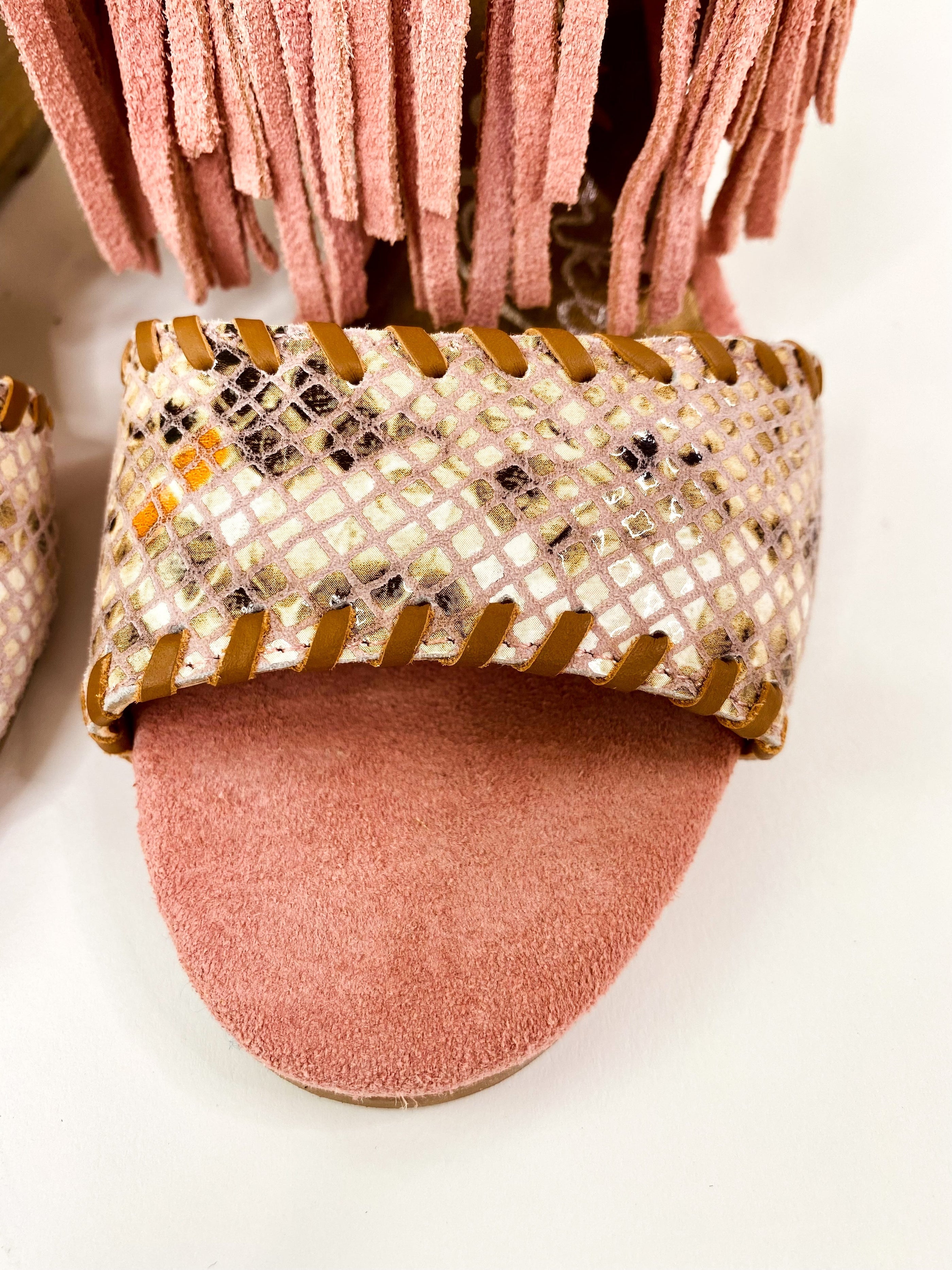True Fringe Wedge in Blush - Glamourous Grace