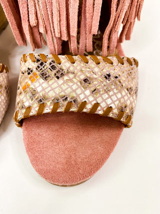 True Fringe Wedge in Blush - Glamourous Grace
