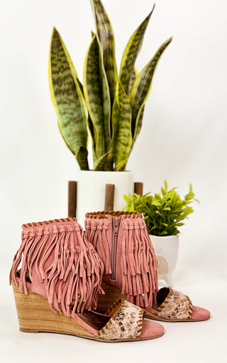 True Fringe Wedge in Blush - Glamourous Grace
