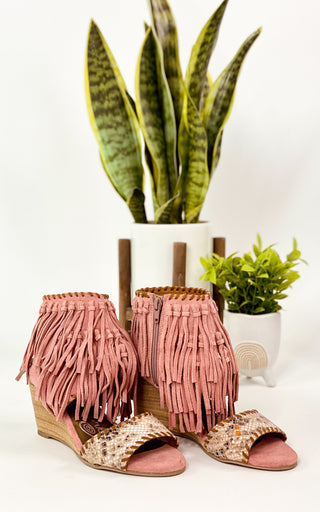 True Fringe Wedge in Blush - Glamourous Grace
