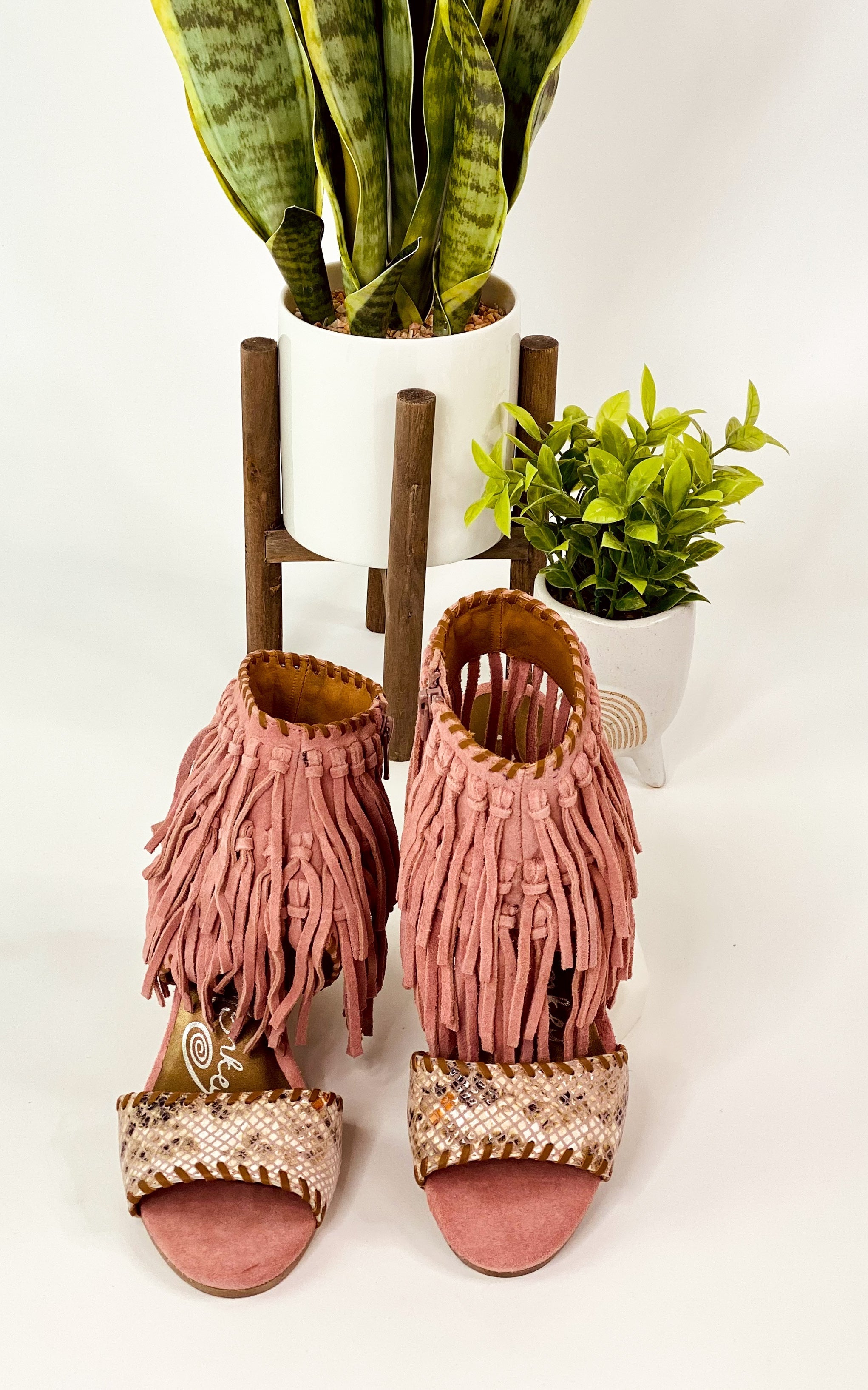 True Fringe Wedge in Blush - Glamourous Grace