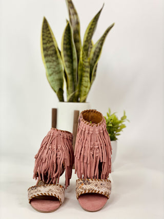 True Fringe Wedge in Blush - Glamourous Grace