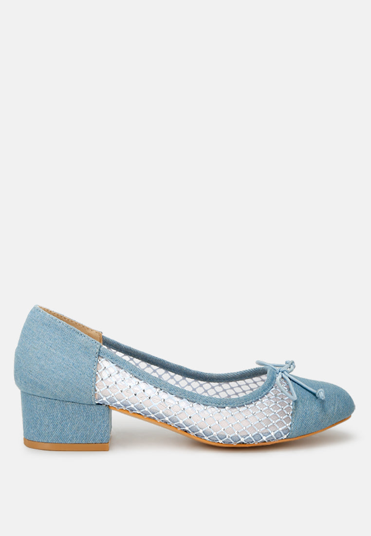 Orami Rhinestone Detail Denim Ballerinas - Glamourous Grace