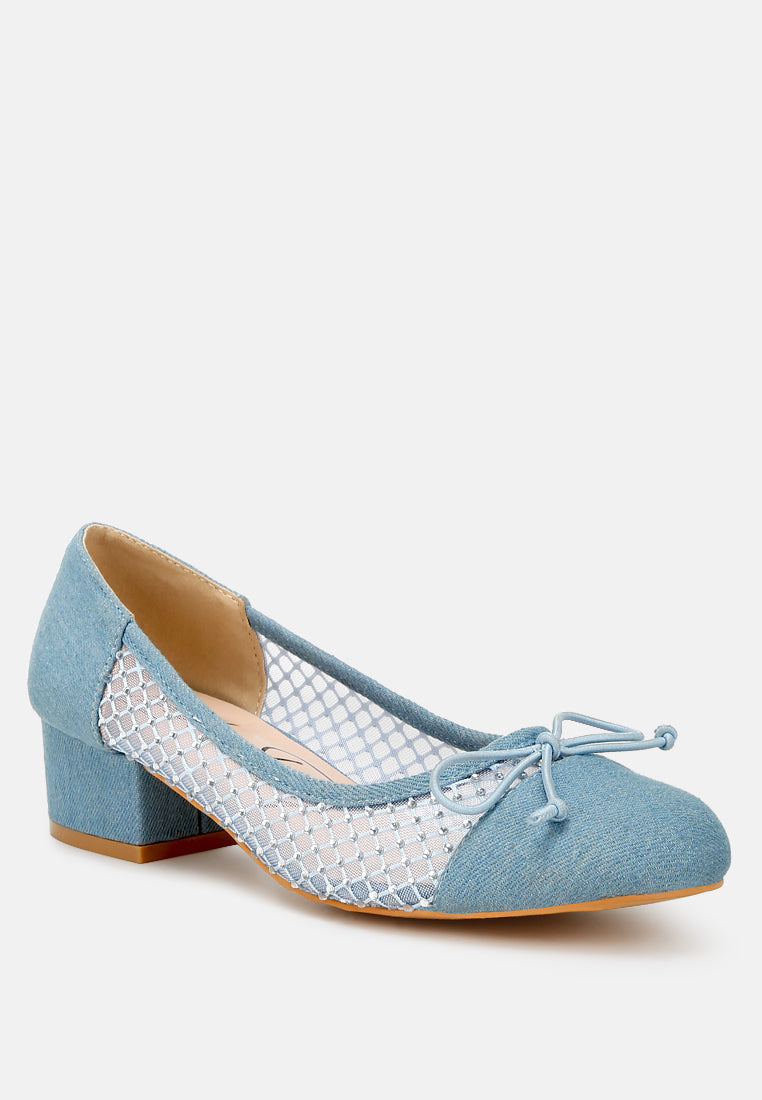 Orami Rhinestone Detail Denim Ballerinas - Glamourous Grace