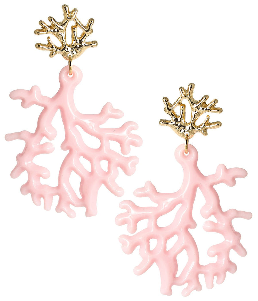 Tula - Coral Acrylic Earring - Glamourous Grace
