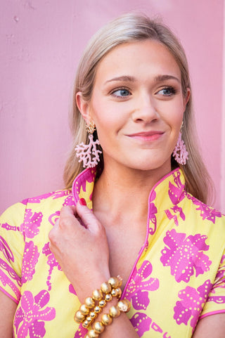 Tula - Coral Acrylic Earring - Glamourous Grace