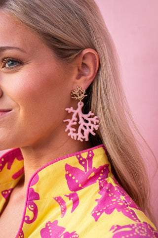 Tula - Coral Acrylic Earring - Glamourous Grace