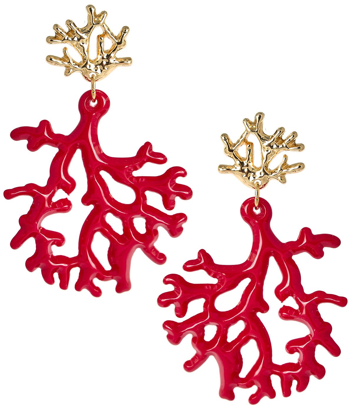 Tula - Coral Acrylic Earring - Glamourous Grace