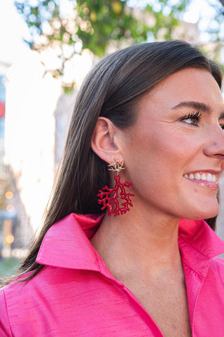 Tula - Coral Acrylic Earring - Glamourous Grace