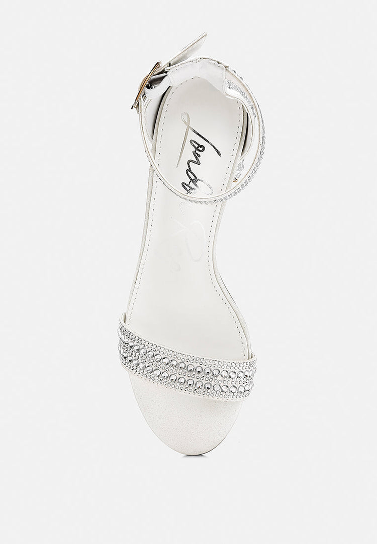 Twerky Rhinestones Embellished Block Sandals