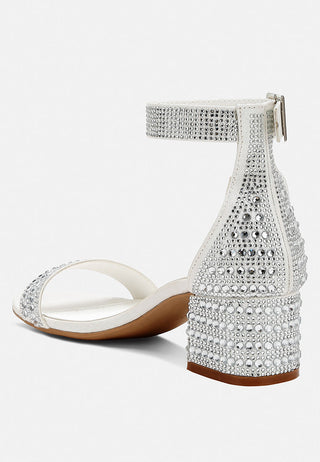 Twerky Rhinestones Embellished Block Sandals